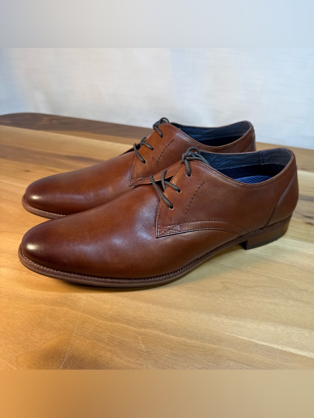 Florsheim Flexsole Plain Toe Oxford Lace Up Men’s Dress Shoes Sz 10.5 Brown Leaf